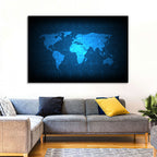 Binary Grid World Map Wall Art