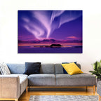 Northern Lights Over Island Wall Art