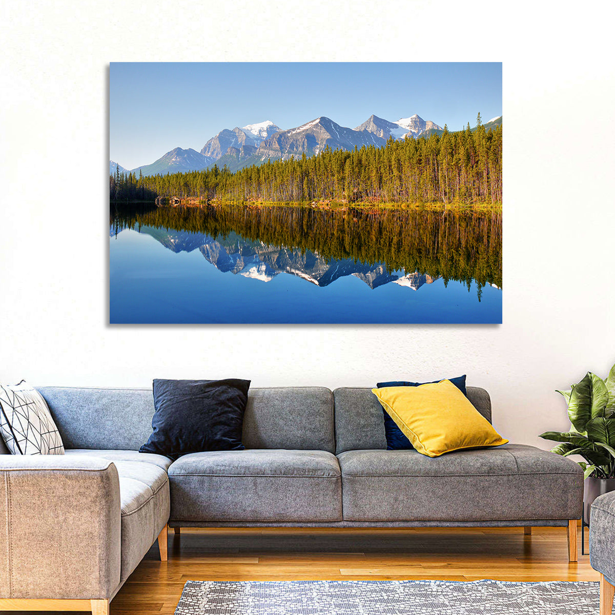 Herbert Lake Reflection Wall Art in a room, landscape