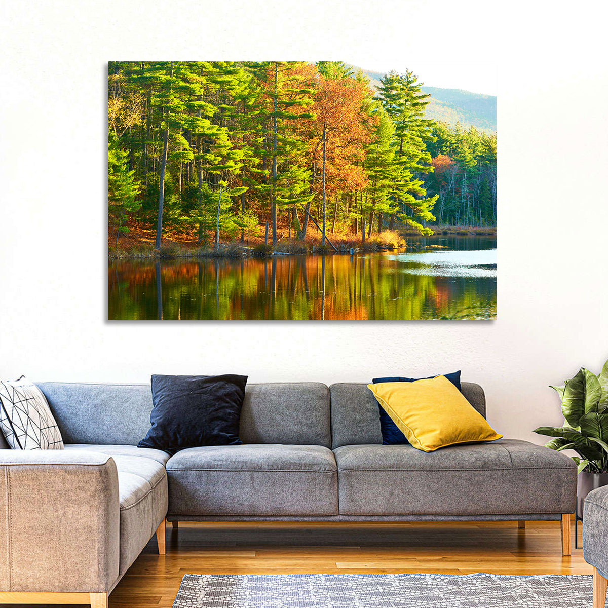 White Mountain National Forest Reflection Wall Art in a room, landscape