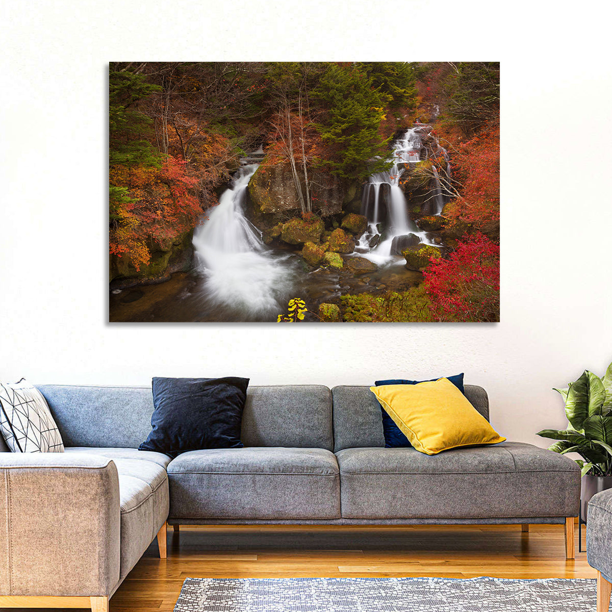 Ryuzu Falls Maple Cascade Wall Art in a room, landscape