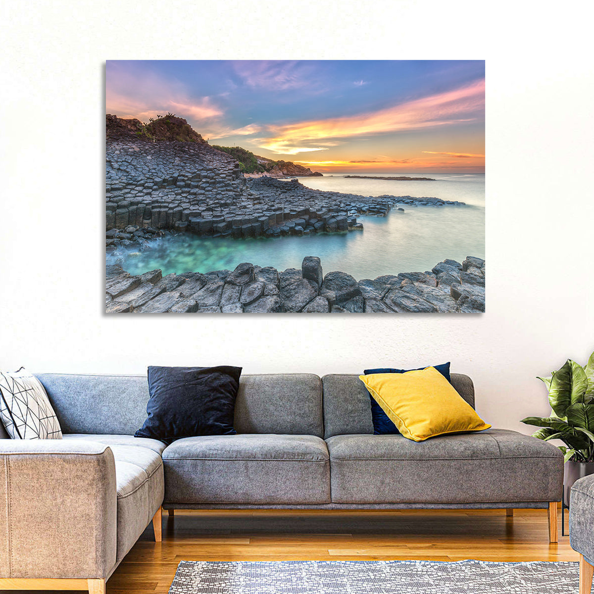 Tuy Hoa Basalt Sunset Wall Art in a room, landscape
