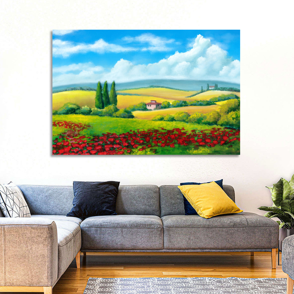 Tuscan Poppy Field Wall Art