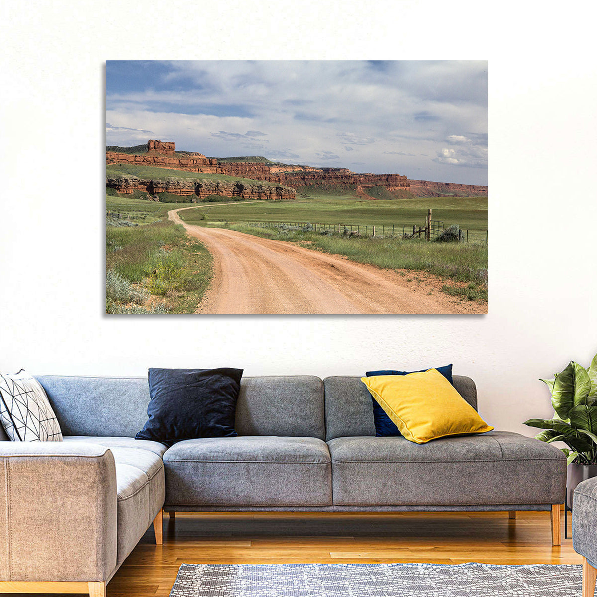 Kaycee Red Cliffs Wall Art in a room, landscape