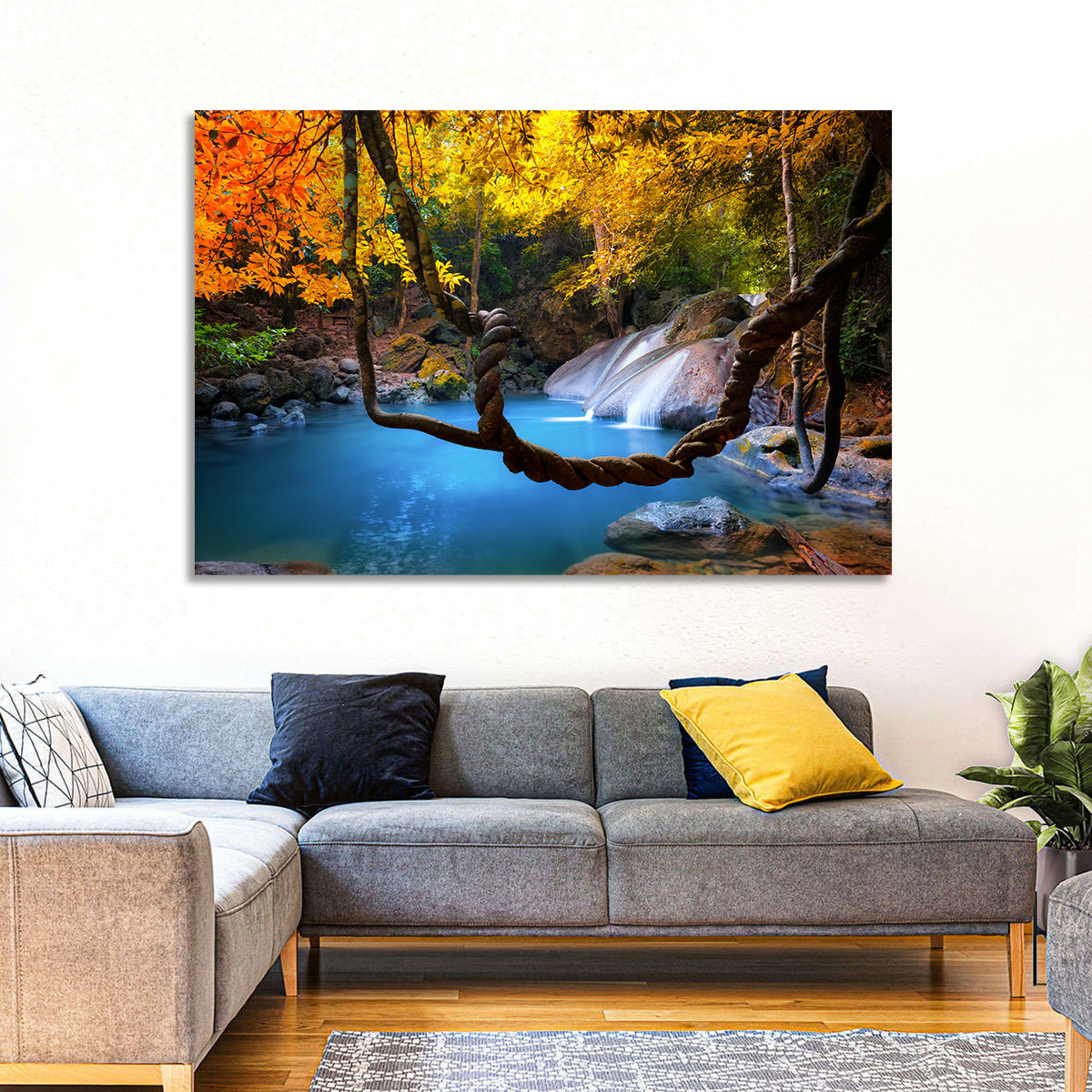 Erawan Waterfall Pool, Kanchanaburi Wall Art in a room, landscape