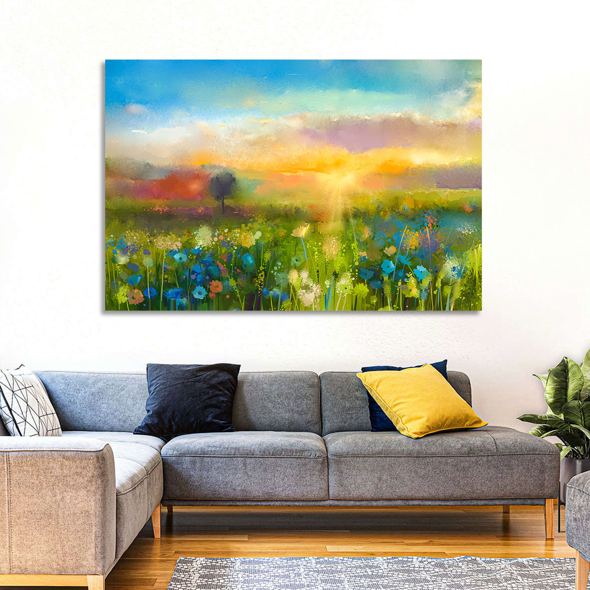 Sunset Wildflower Meadow Wall Art