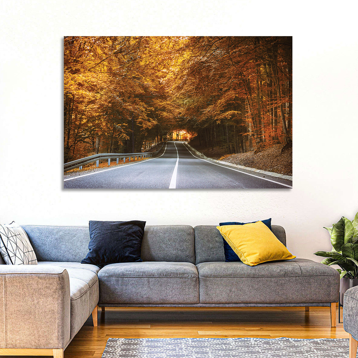 Dense Forest Road Wall Art