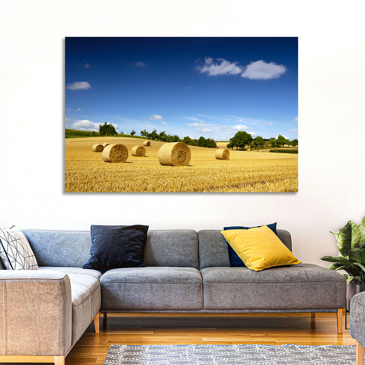 Late Summer Straw Bales Wall Art