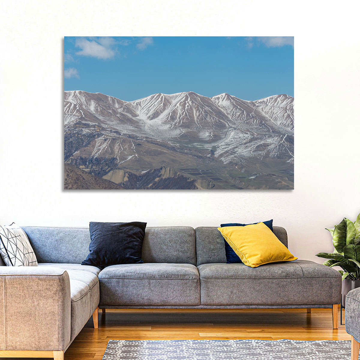Qusar Mountains Wall Art in a room, landscape