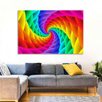 Rainbow Spiral Vortex Tunnel Wall Art