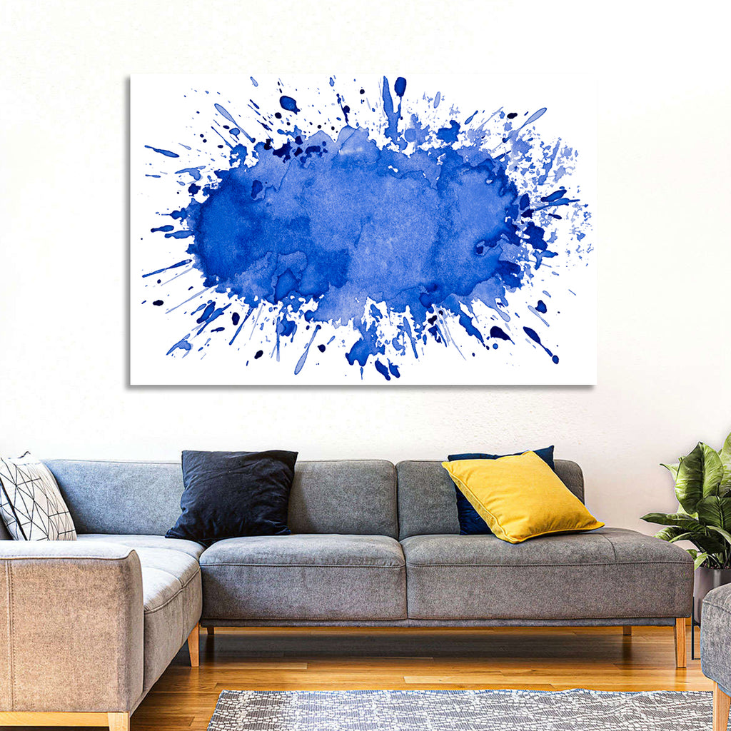 Blue Ink Splash Wall Art