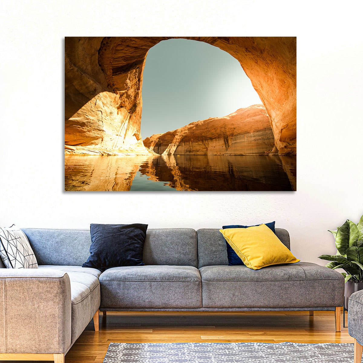 Reflection Canyon Arch Wall Art in a room, landscape