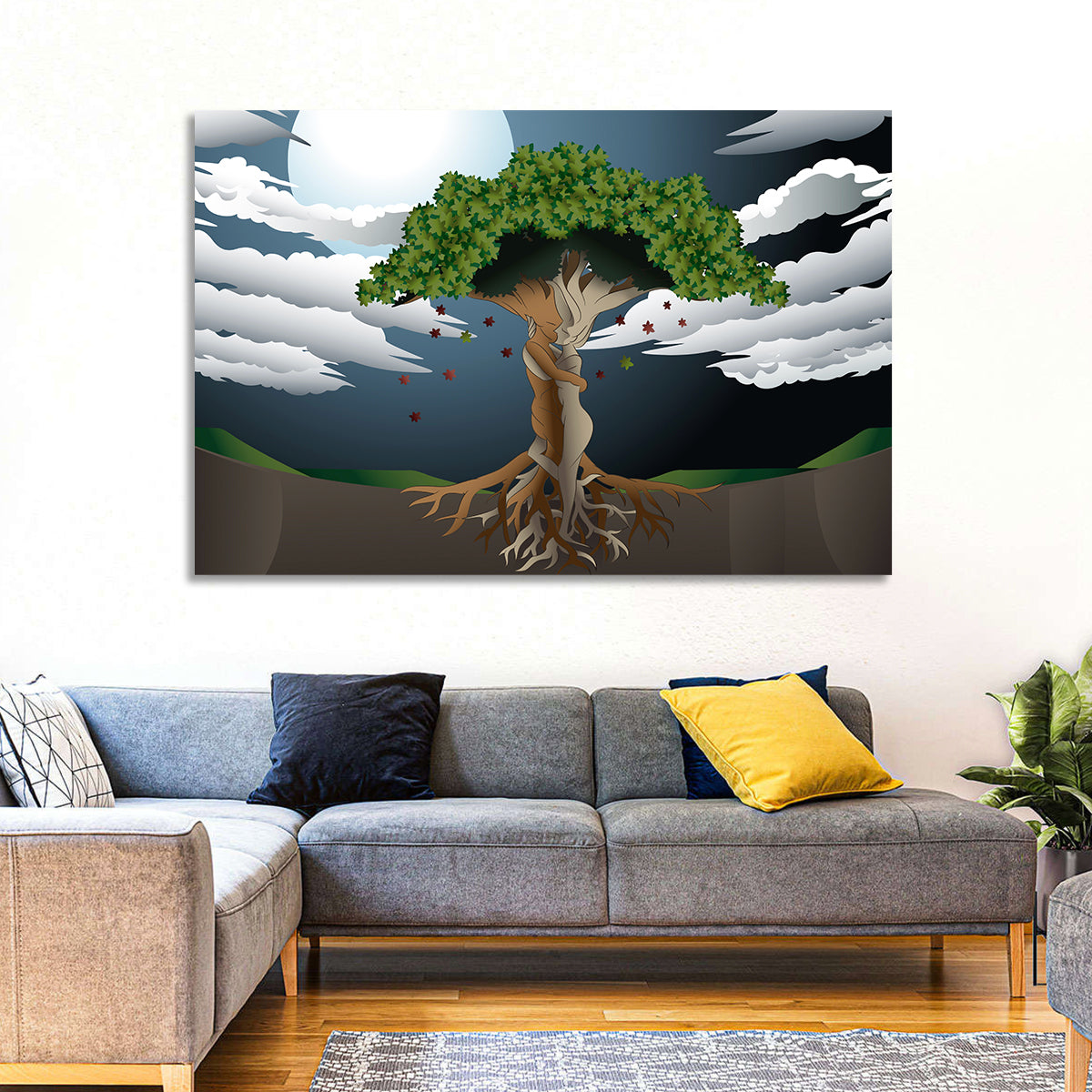 Moonlit Lovers Tree Wall Art