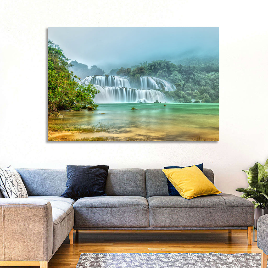 Ban Gioc Waterfalls Misty Morning Wall Art