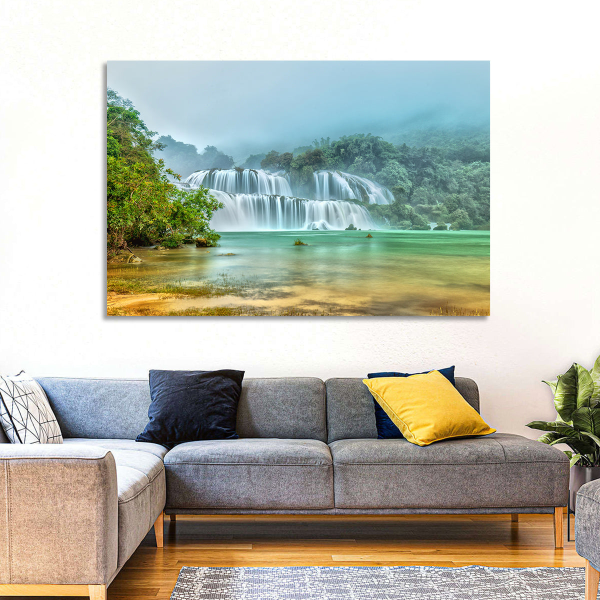 Ban Gioc Waterfalls Misty Morning Wall Art