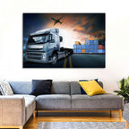 Sunset Freight Terminal Truck Scene Wall Art