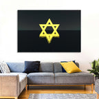 Glowing Star of David Reflection Wall Art