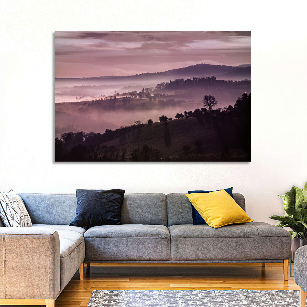 Misty Lavender Hills Wall Art