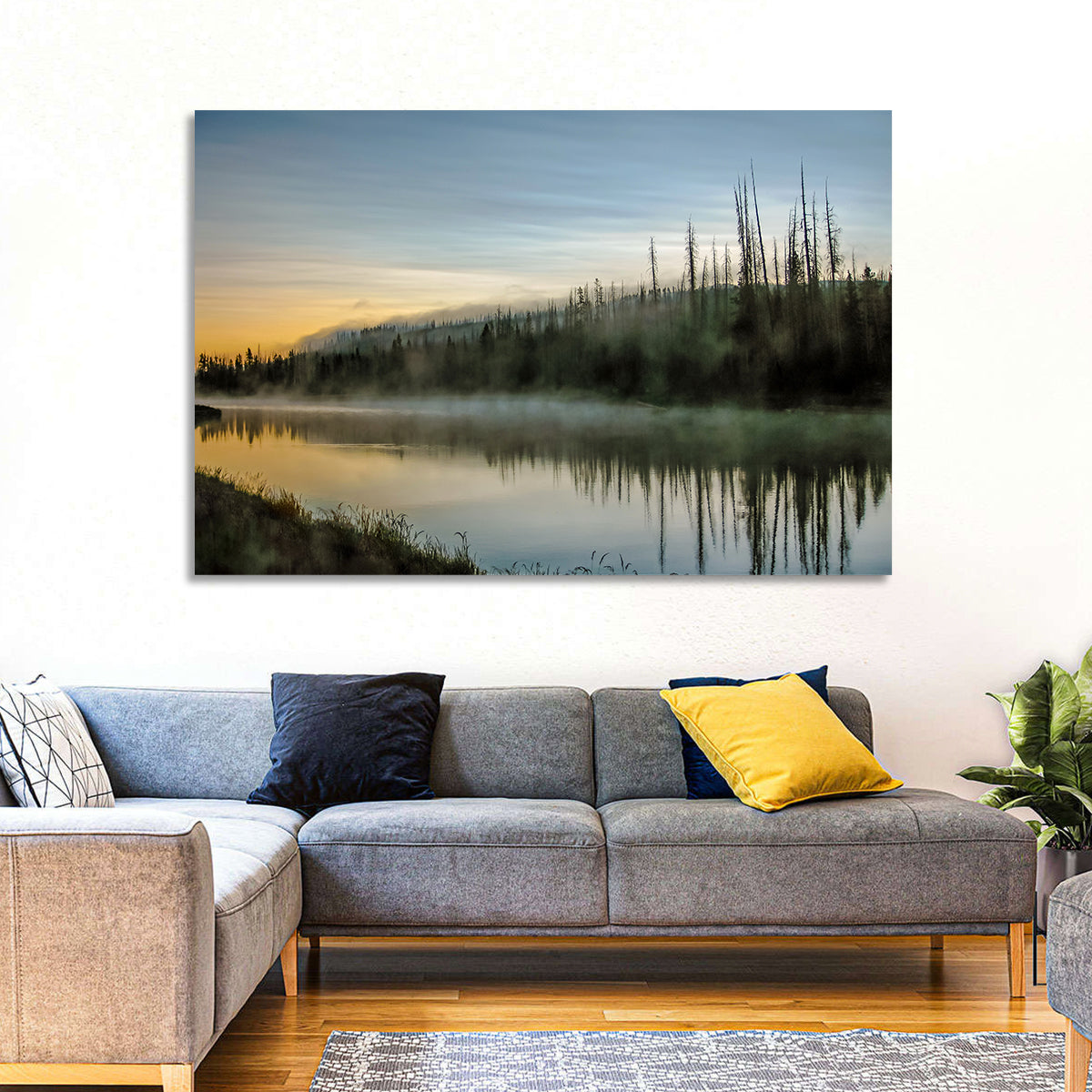 Yellowstone River Morning Mist Wall Art