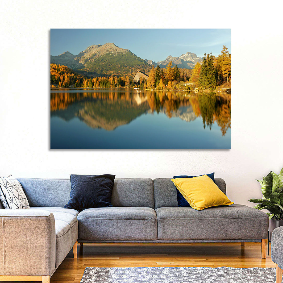 Štrbské Pleso Lake, High Tatras Wall Art in a room, landscape