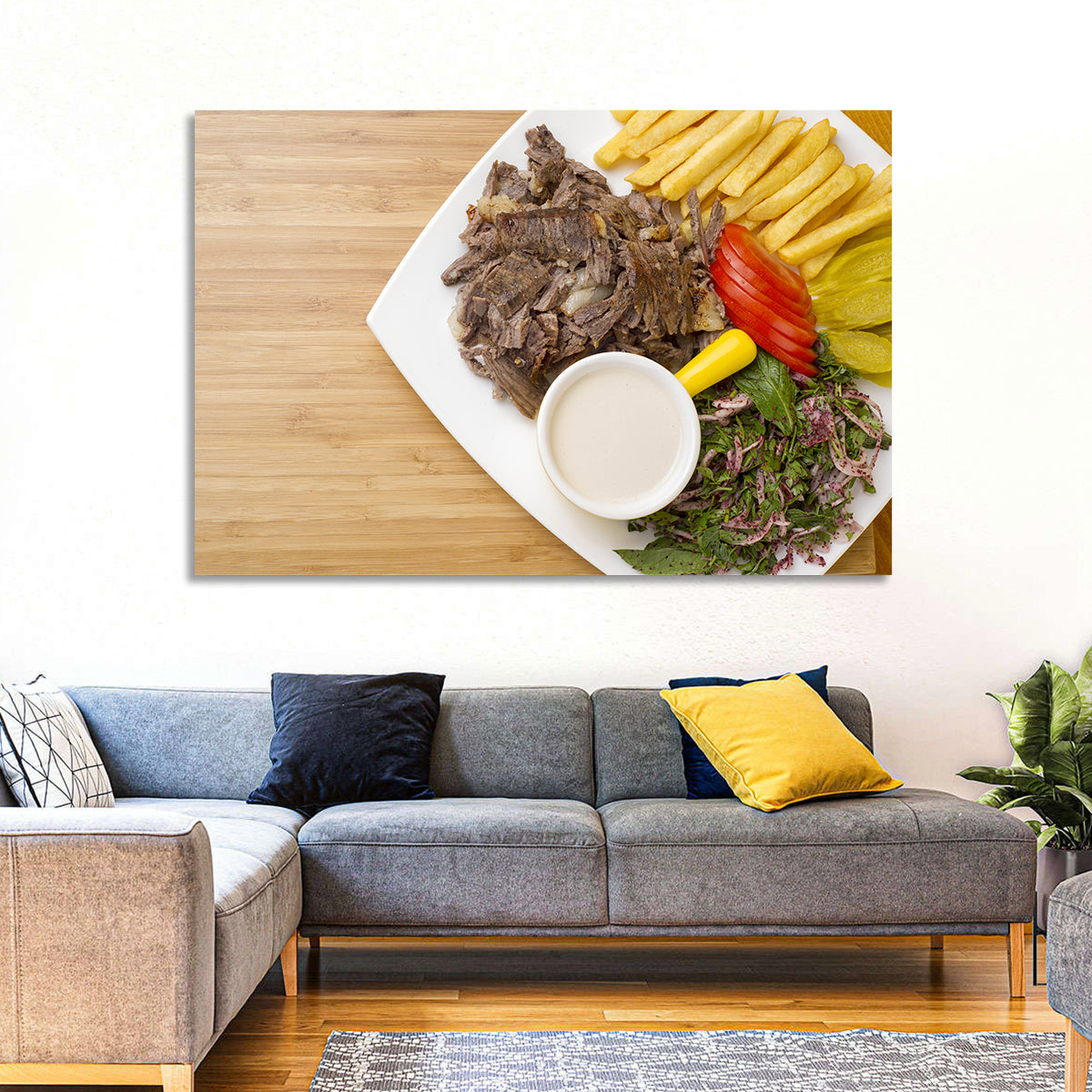 Shawarma and Fries Flat Lay Wall Art