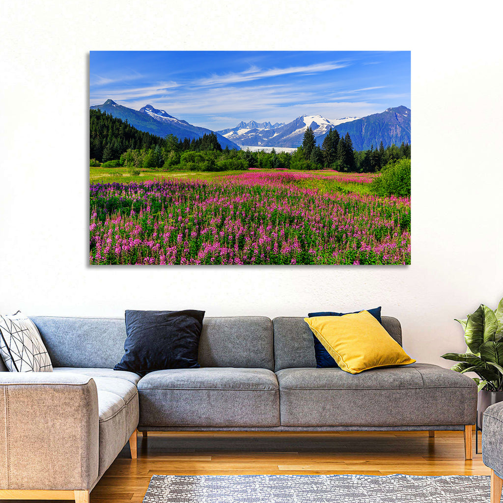 Juneau Meadow with Mendenhall Glacier Wall Art