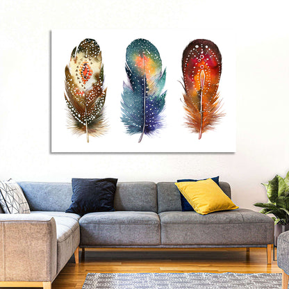 Colored Feather Set Wall Art