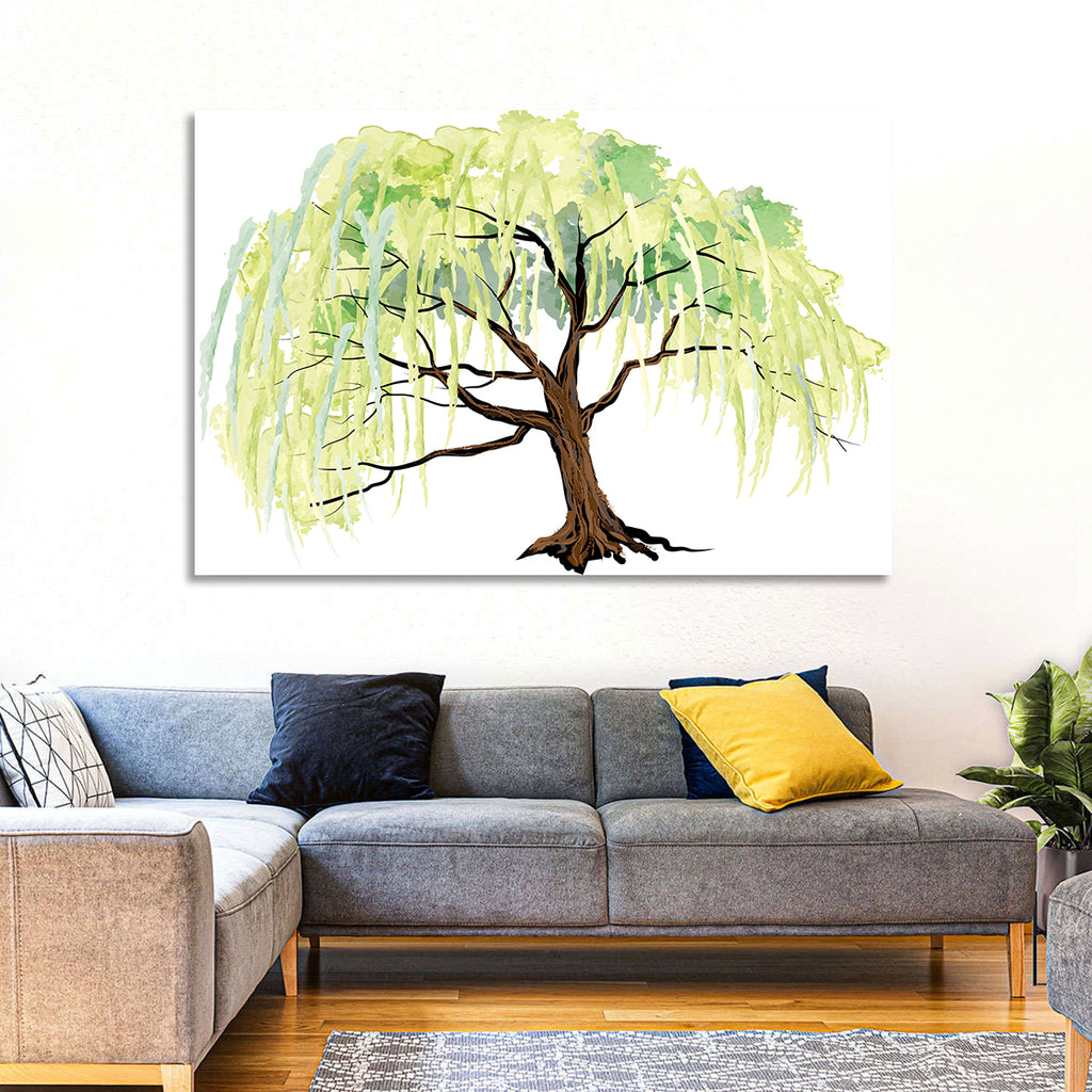Weeping Willow Watercolor Sketch Wall Art