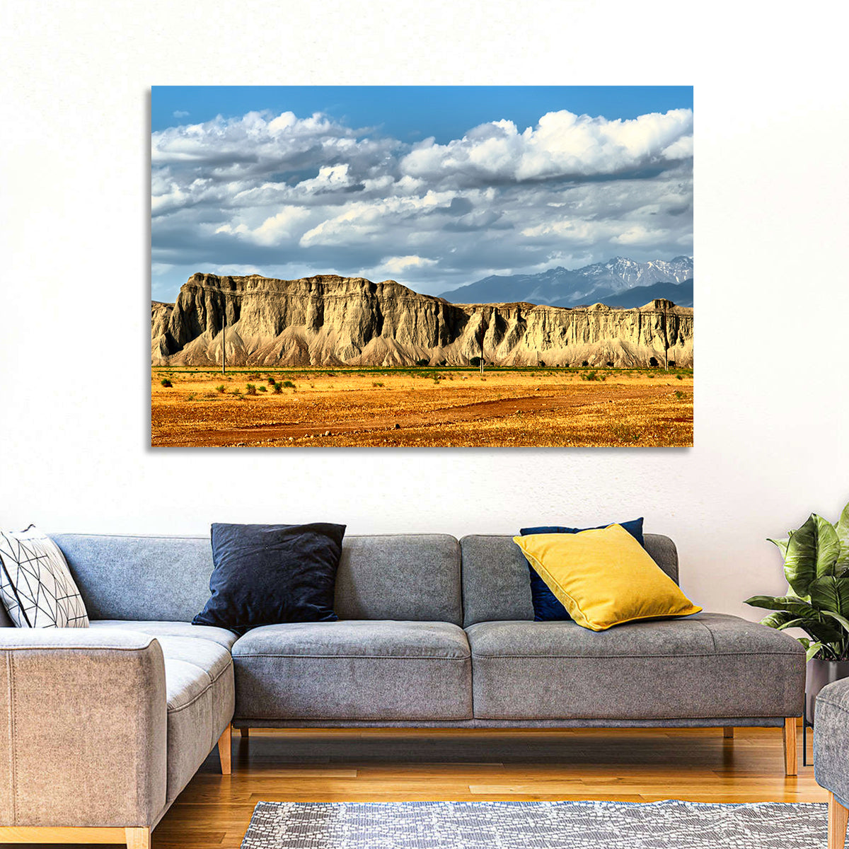 Snake Mountain Ridge Cliffs Wall Art in a room, landscape