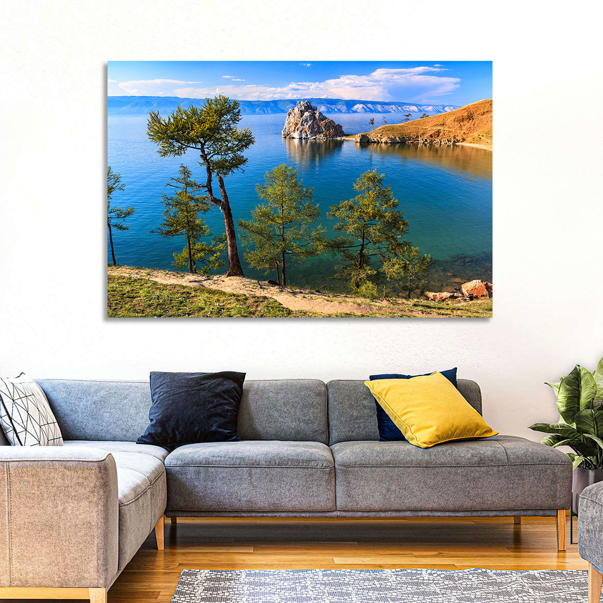 Shamanka Rock, Lake Baikal Wall Art in a room, landscape