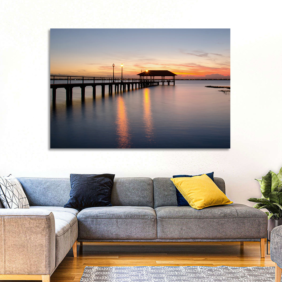 Lake Jackson Pier Sunset Wall Art