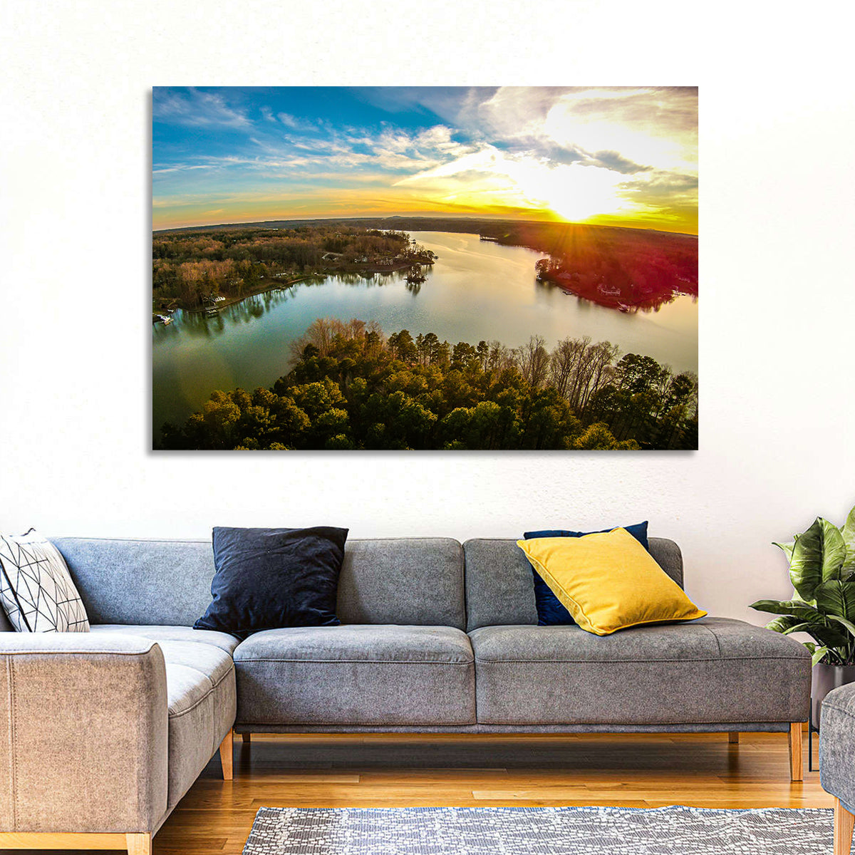 Lake Wylie Golden Sunset Wall Art