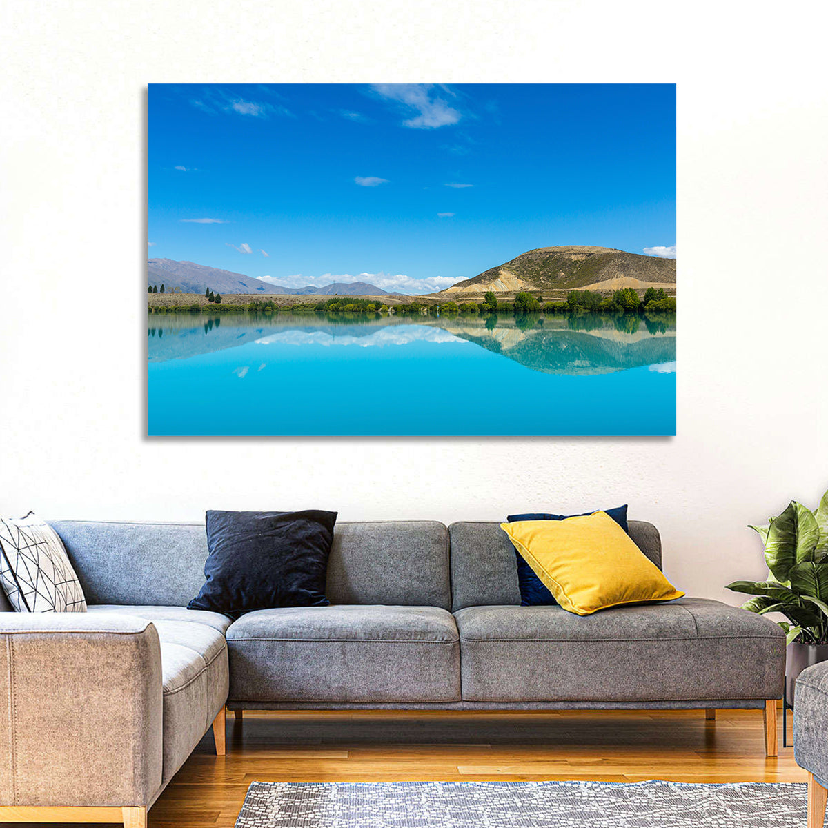 Lake Ruataniwha Wall Art in a room, landscape
