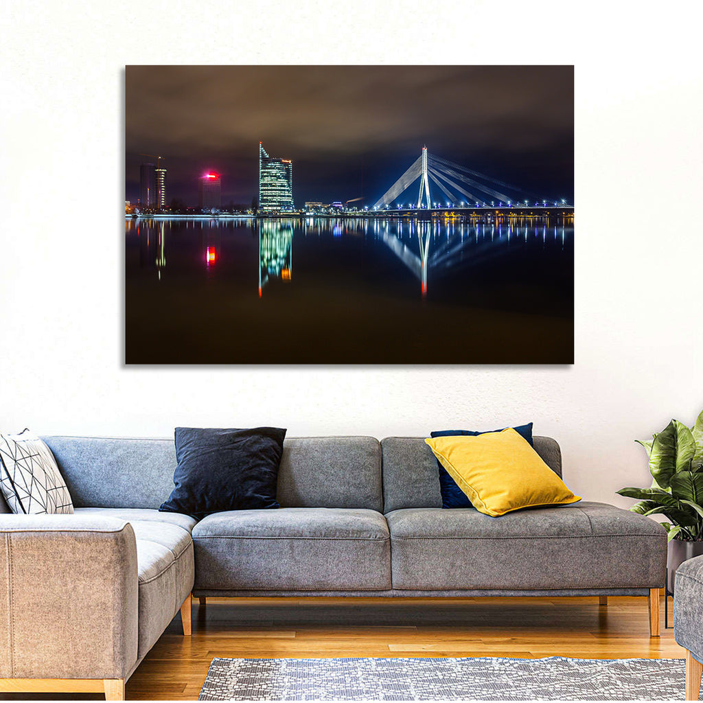 Vanšu Bridge Night Skyline Wall Art