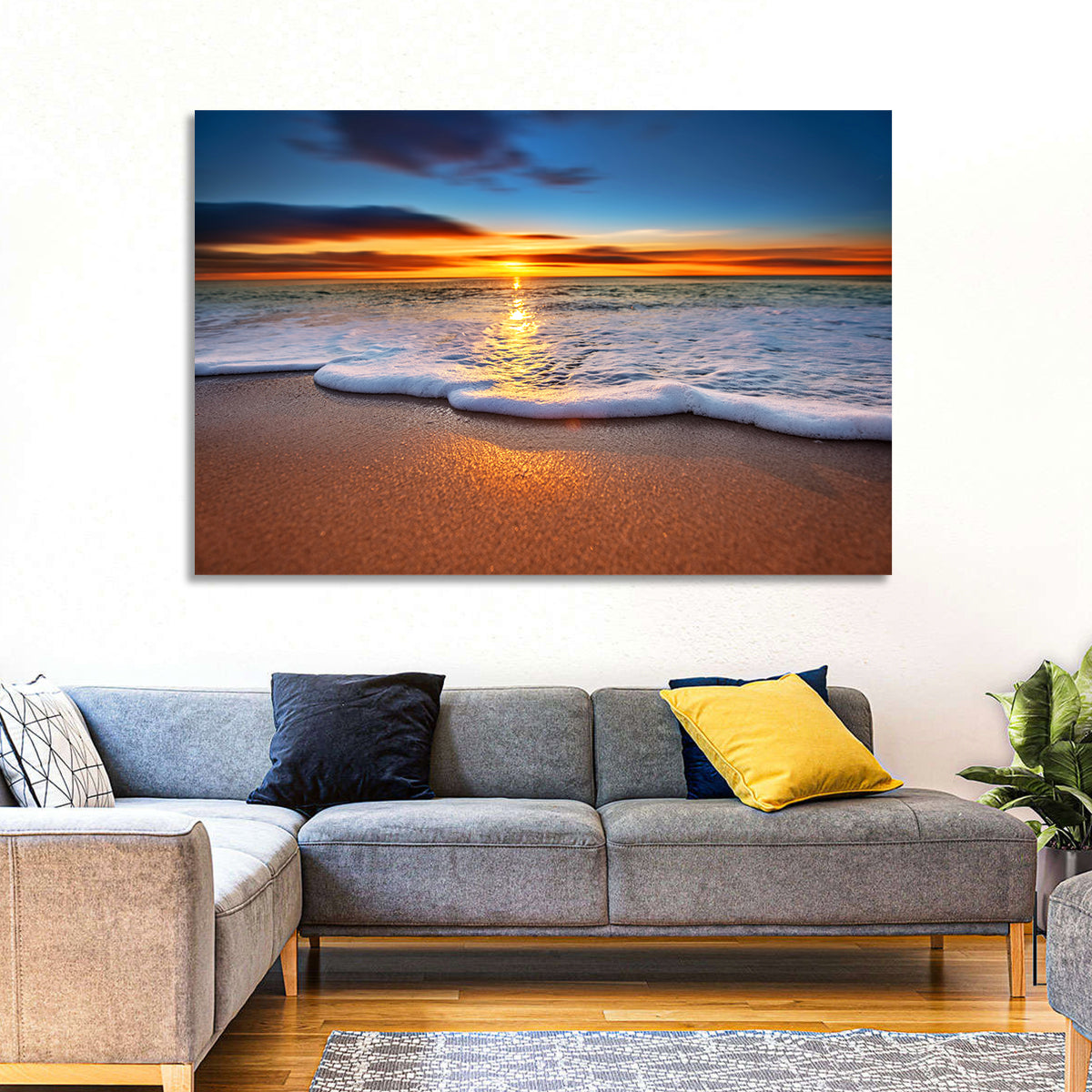 Sun Flare Beach Sunrise Wall Art