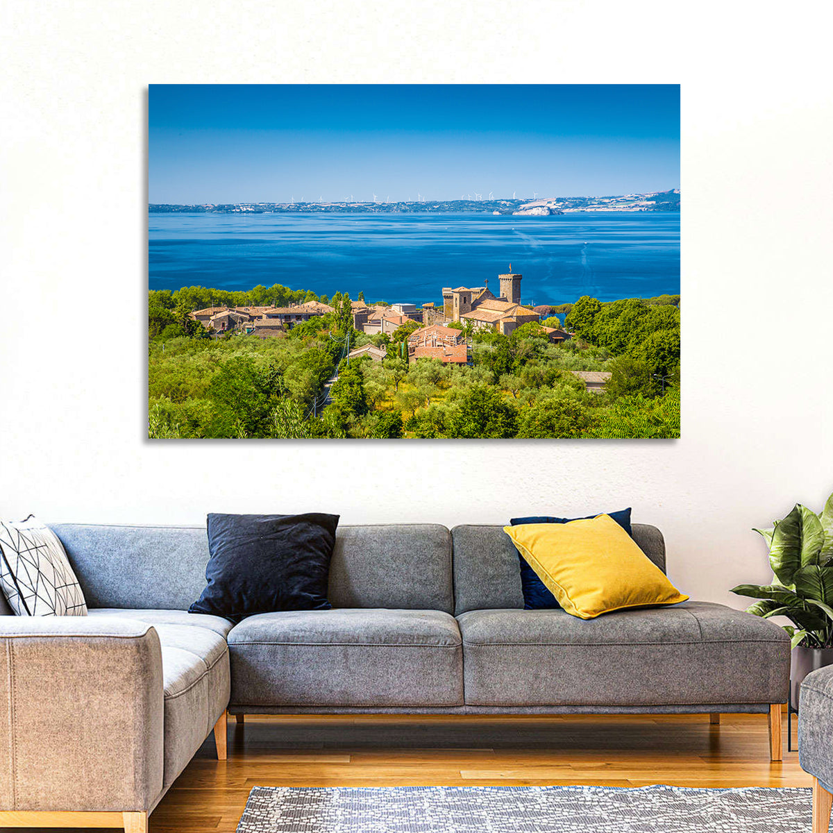 Bolsena Village Overlook Wall Art in a room, landscape