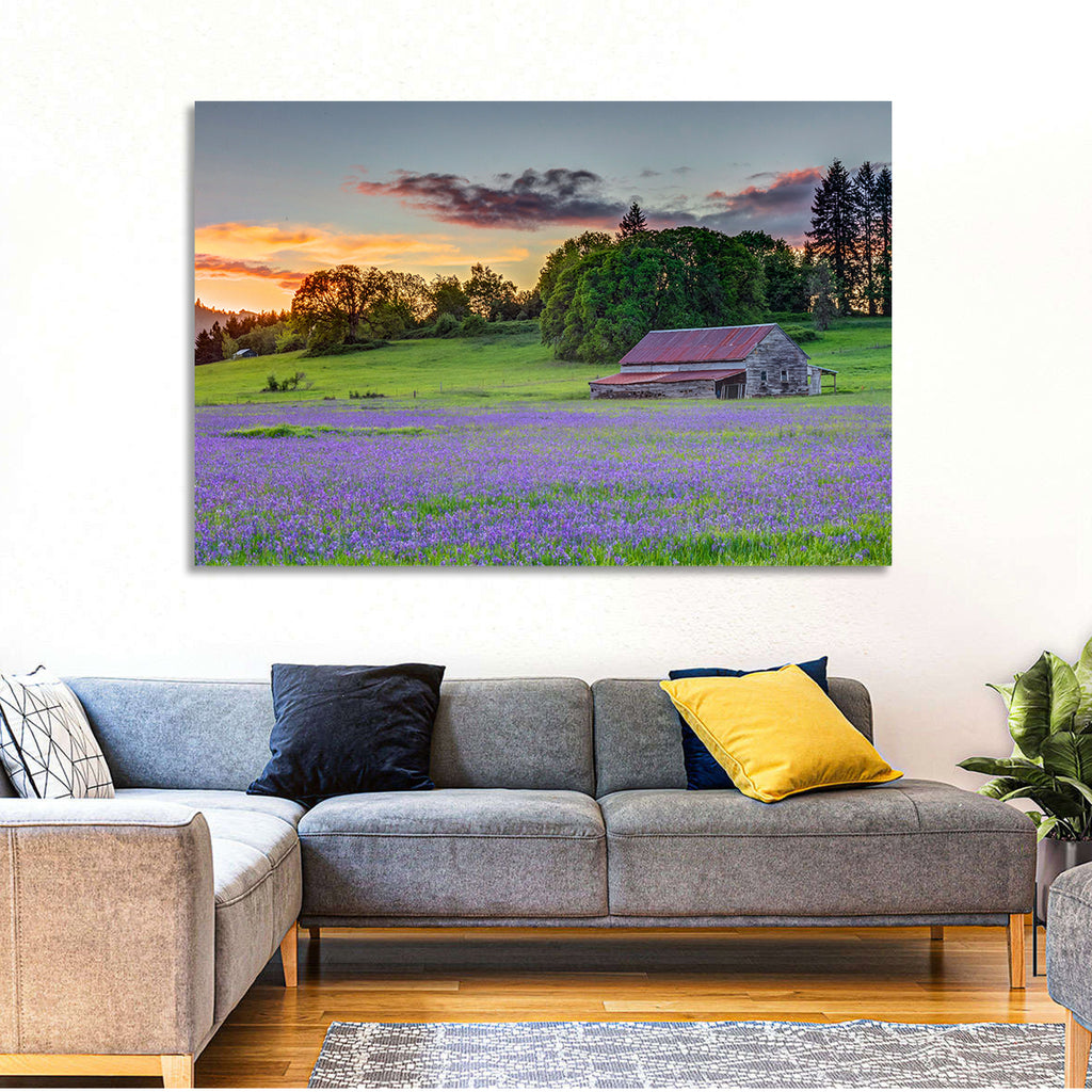 Willamette Valley Barn at Sunset Wall Art