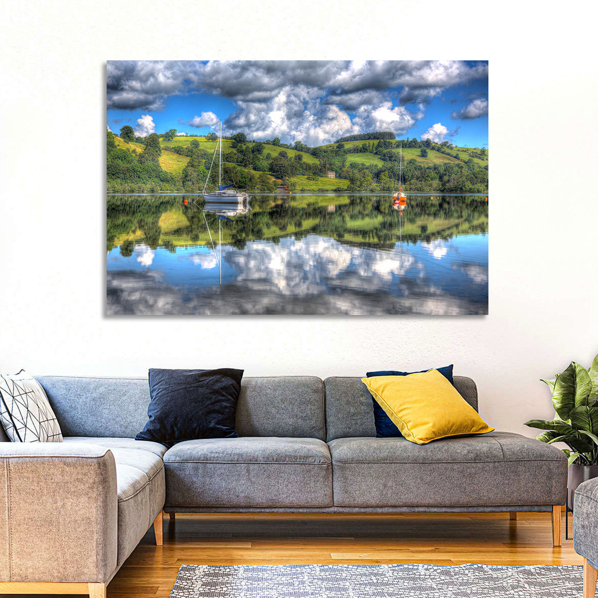 Sailboats on Ullswater Wall Art in a room, landscape