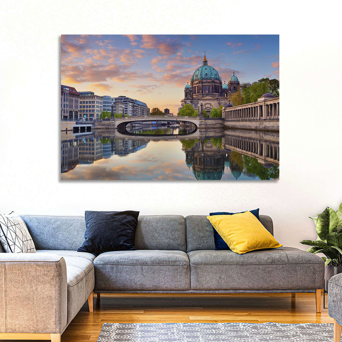 Golden Hour at Berlin Cathedral Wall Art in a room, landscape