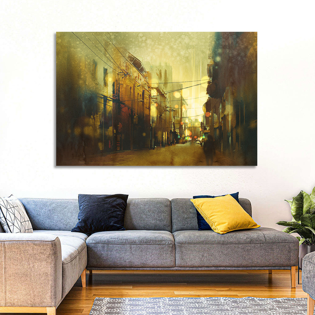 Golden Hour Urban Street Wall Art