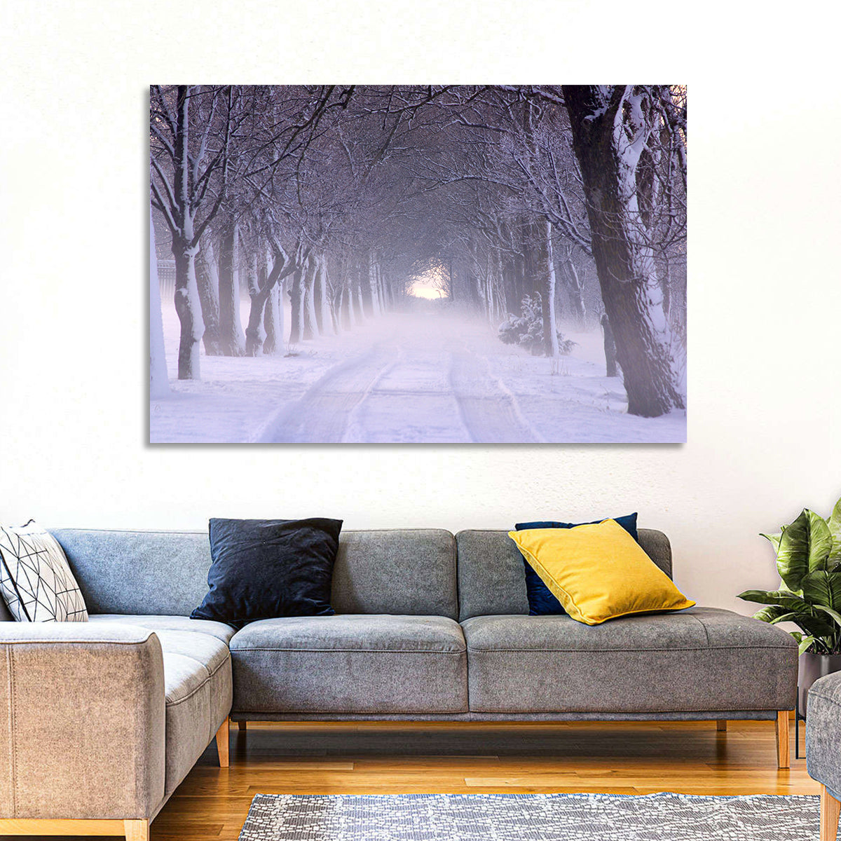 Kuressaare Park Snowy Path Wall Art in a room, landscape