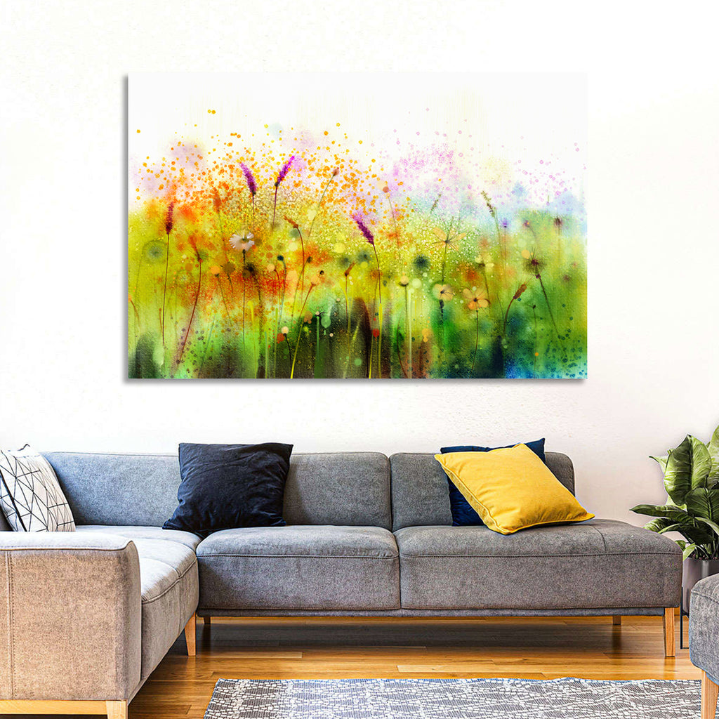 Cosmos Wildflowers Watercolor Wall Art