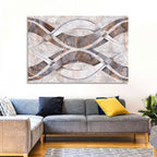 Waving Stone with Line Flowers Wall Art