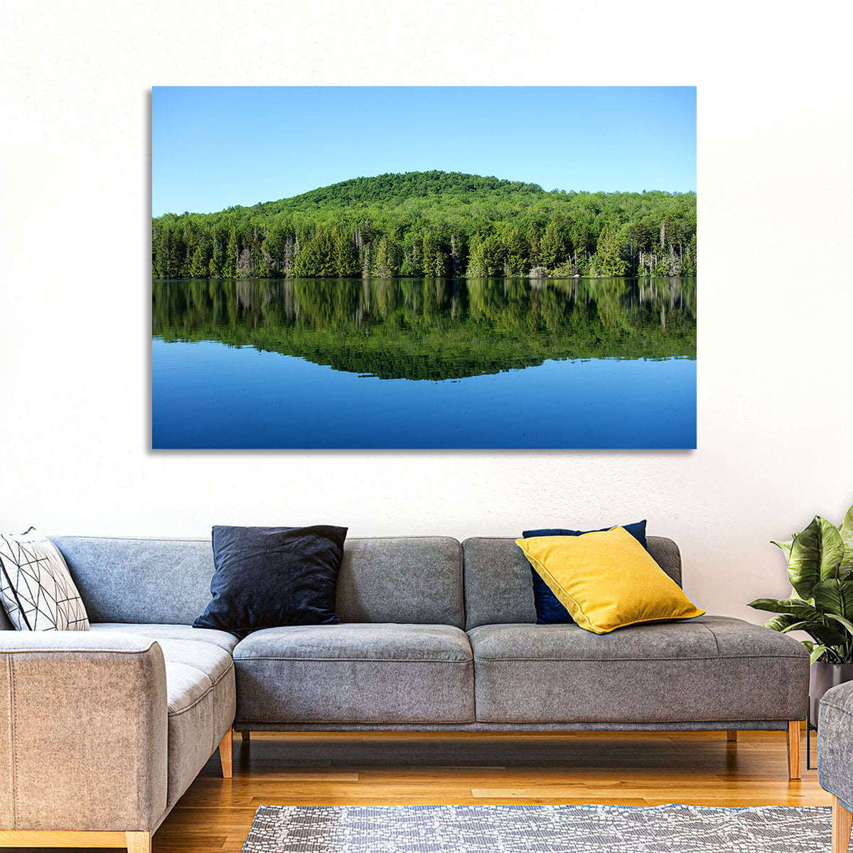 Vermont Mountain Lake Wall Art in a room, landscape