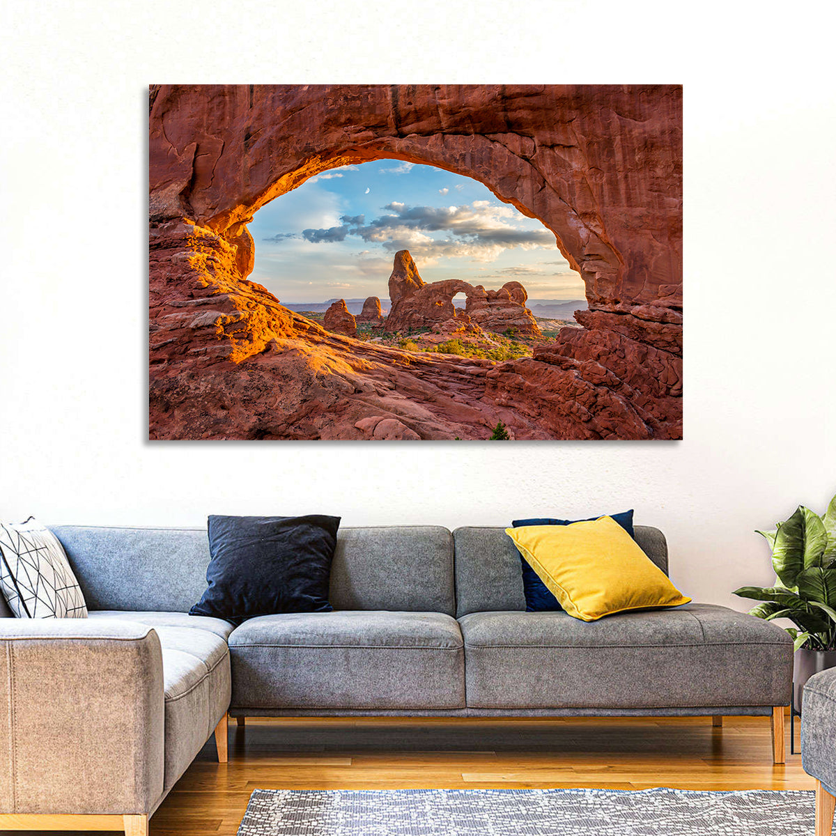 Turret Arch Through North Window Wall Art in a room, landscape