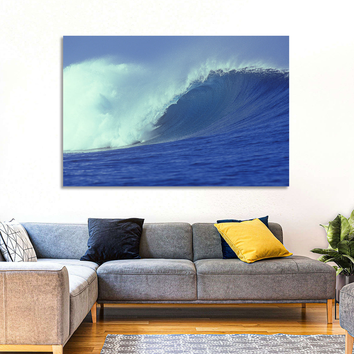 Deep Blue Barrel Wave Wall Art