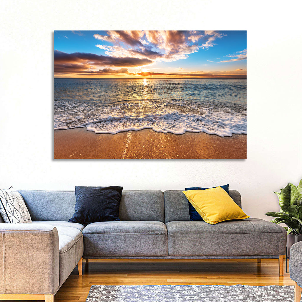 Golden Beach Sunrise Wall Art