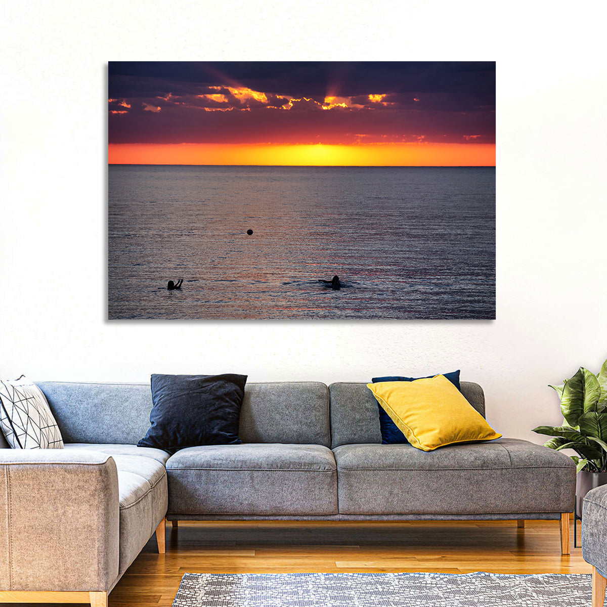 Balkhash Sunset Silhouettes Wall Art