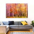 Vibrant Autumn Birch Grove Wall Art