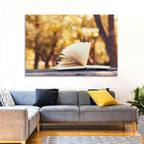 Open Book in Golden Autumn Light Wall Art